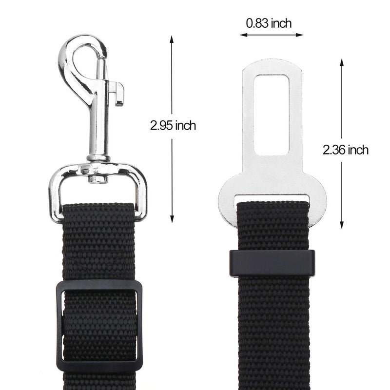 Elisel Elisel 2 Packs Adjustable Length Pet Dog Cat car seat Belt Pet seat Belt Pet Accessories for Dogs Cats and Pets (Black) - Image 2